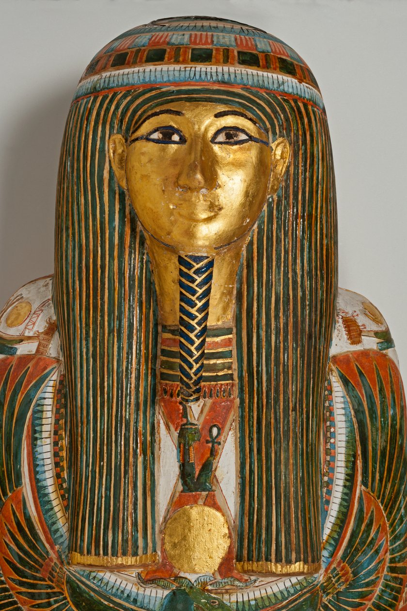 Equipo funerario. Ataúd del sacerdote principal de Karnak, Nekht-ef-Mut, 924-889 a.C. (madera pintada) de Egyptian 22nd Dynasty