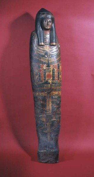 Sarcófago para una joven nombrada como la Dama de la Casa Djed-montu-iues-ankh, esposa de Pamiu, Tercer Periodo Intermedio, 850-730 a.C. de Egyptian 22nd Dynasty