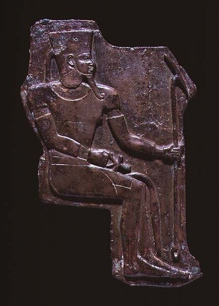 Placa de Relieve del Dios Amón, del Templo de Isis en Saqqara, Periodo Tardío, c.760-656 a.C. de Egyptian 25th Dynasty