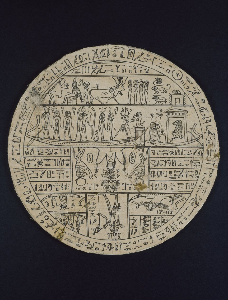 Disco amuleto (hipocefalo) hecho para Tasheritenkhonsu, c.664-525 a.C. de Egyptian 26th Dynasty