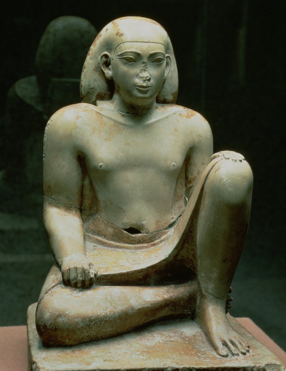 Figura agachada de Bes (piedra caliza) de Egyptian 26th Dynasty