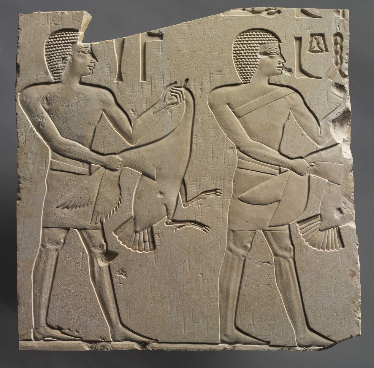 Profeta y sacerdote-lector con ofrendas de gansos vivos, c.667-647 a.C. de Egyptian 26th Dynasty