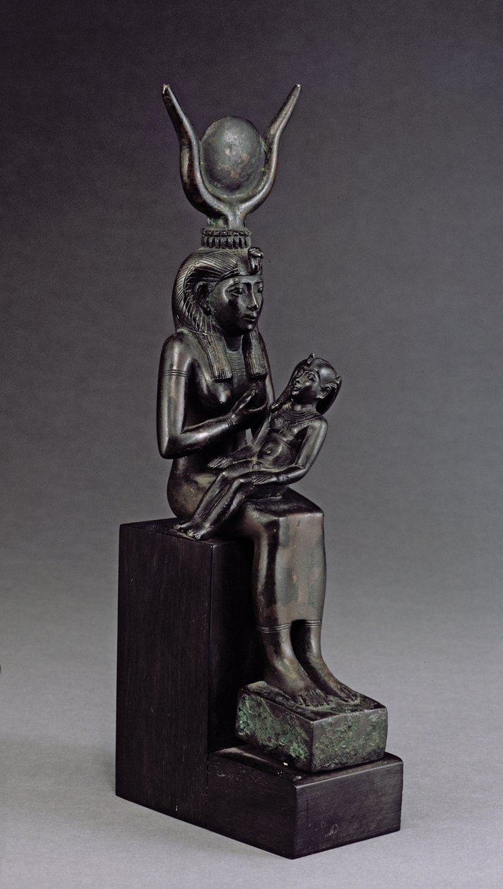 La diosa Isis amamantando al infante Horus, Período Tardío de Egyptian 26th Dynasty