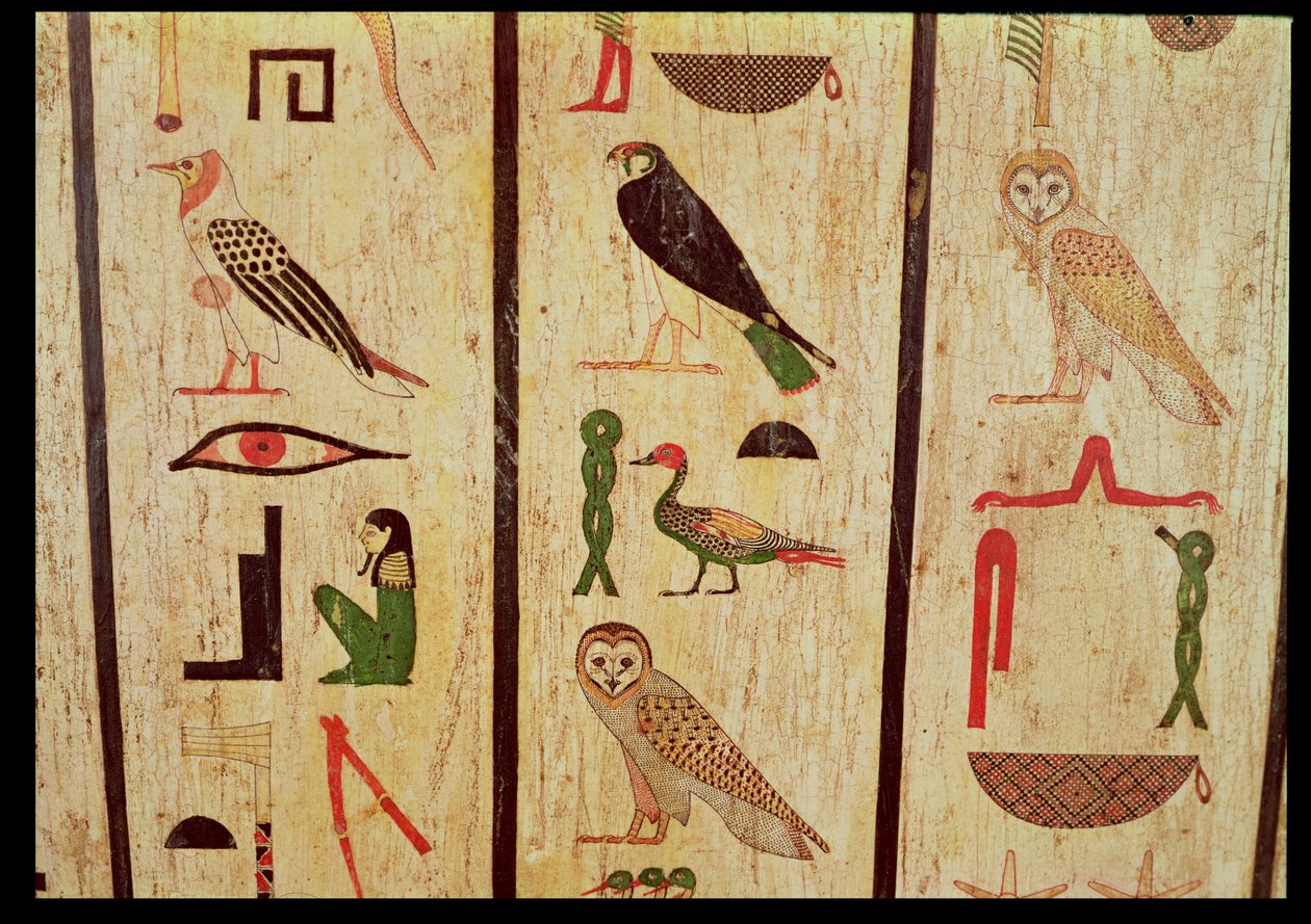 El sarcófago de Psamtik I (664-610 a.C.) (detalle de jeroglíficos) de Egyptian 26th Dynasty