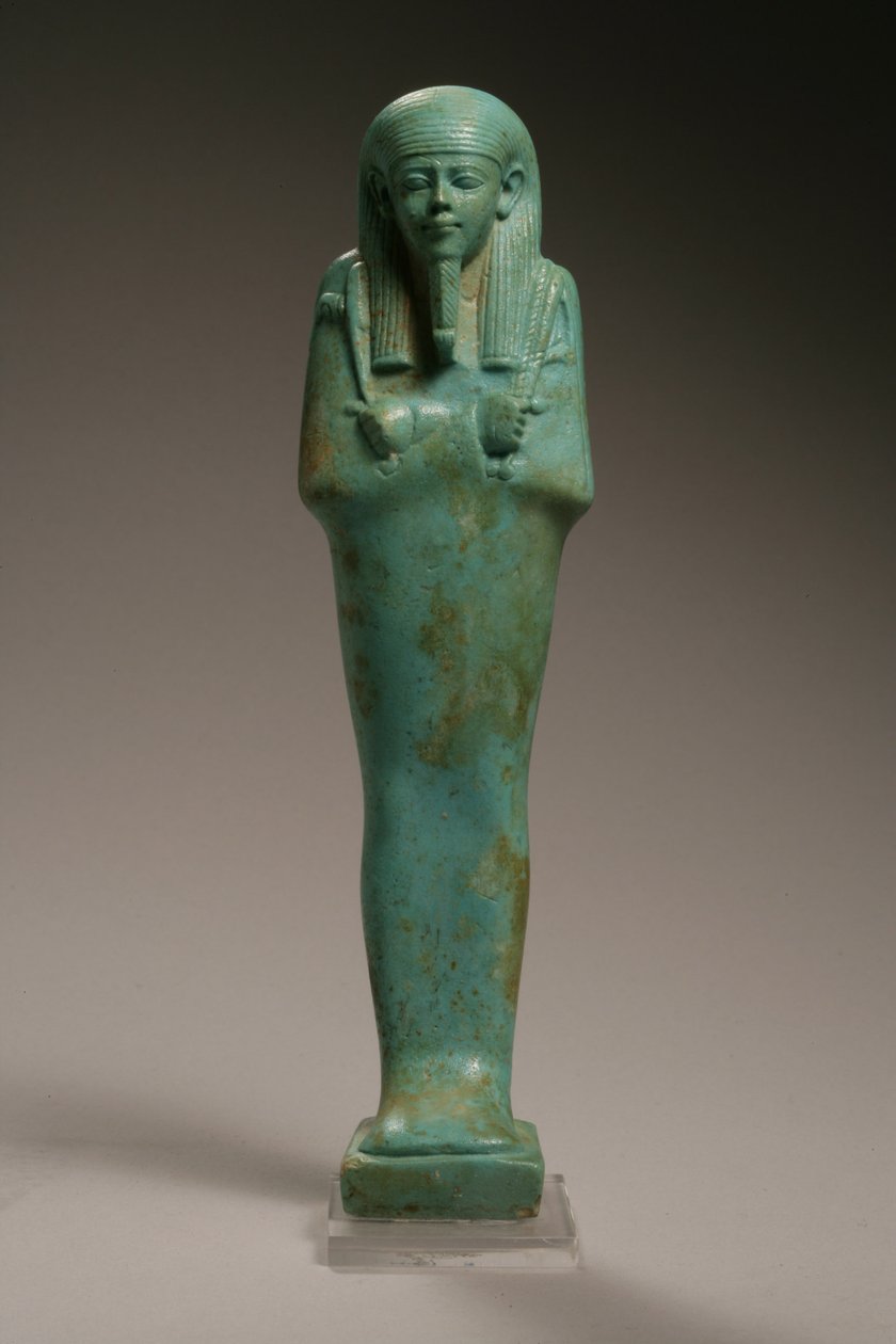Figura de ushabti para Hekaemsaf, Almirante de la Flota, reinado de Amasis, 570-526 a.C. de Egyptian 26th Dynasty