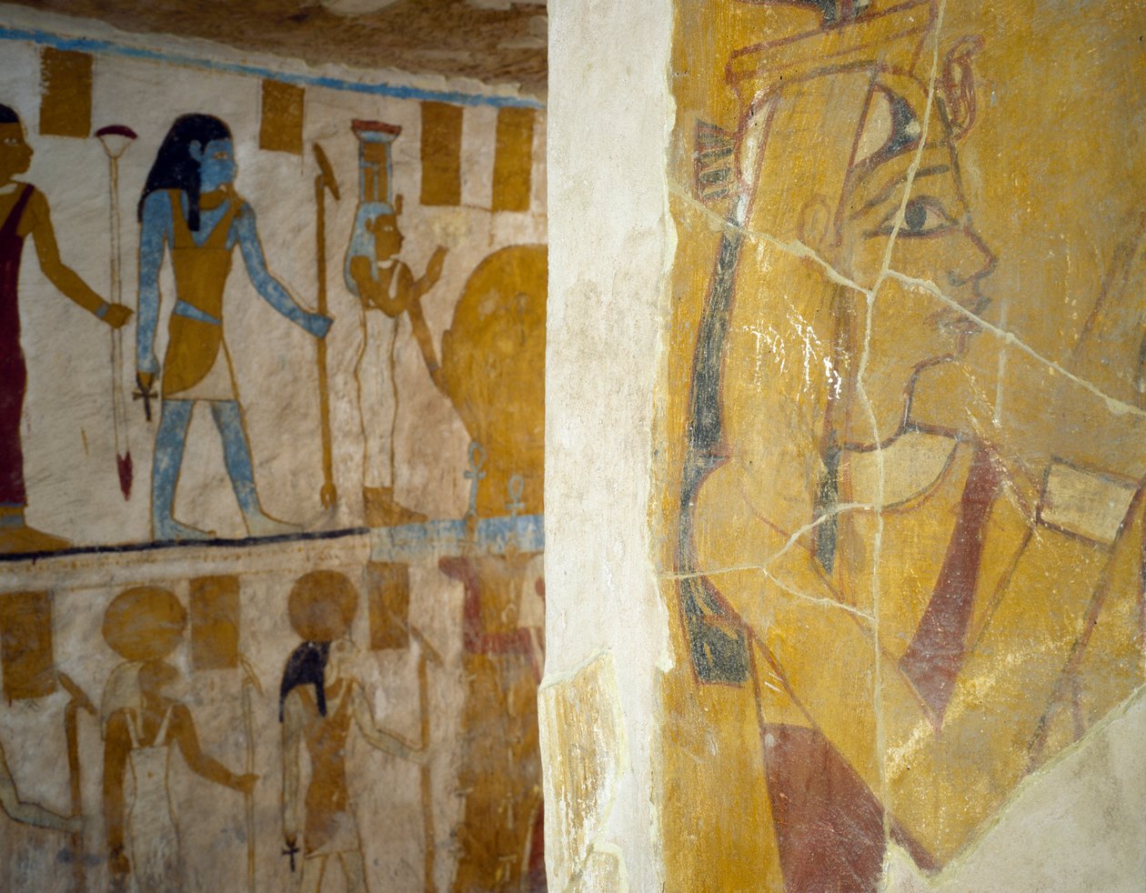 Pinturas murales de la Tumba de Pa Nentwy, Oasis de Bahariya, Giza, Egipto, Civilización Egipcia, 26ª Dinastía, 663-525 a.C. de Egyptian 26th Dynasty