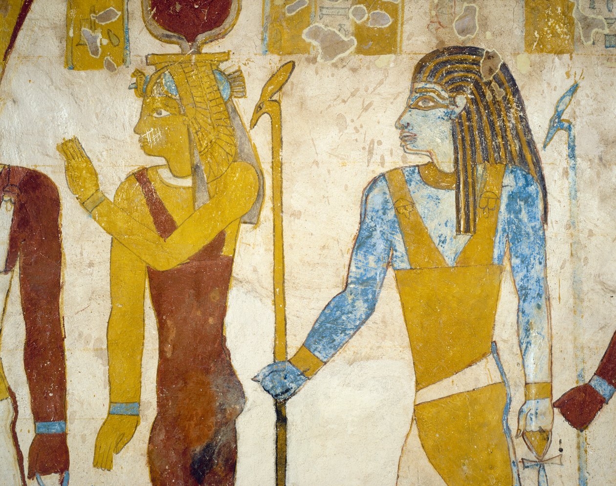 Pinturas murales de la Tumba de Pa Nentwy, Oasis de Bahariya, Giza, Egipto. Civilización egipcia, Dinastía 26, 663-525 a.C. de Egyptian 26th Dynasty