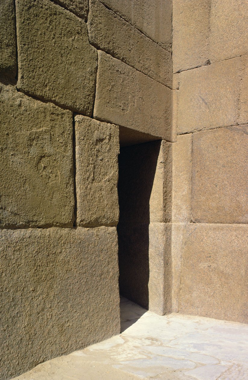 Muro de granito del templo del valle de Kefrén de Egyptian 4th Dynasty