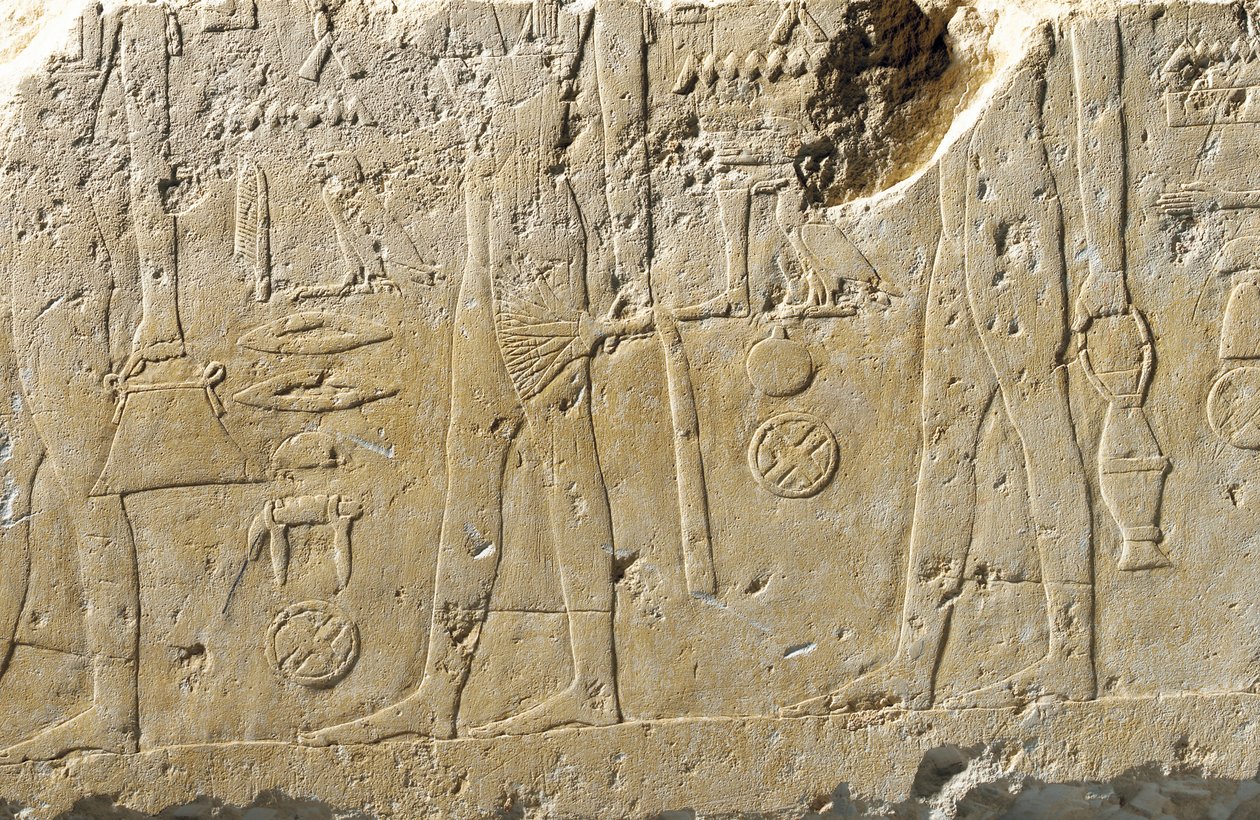 (Detalle) de fragmento de relieve de Pehenuka, Reino Antiguo de Egyptian 5th Dynasty