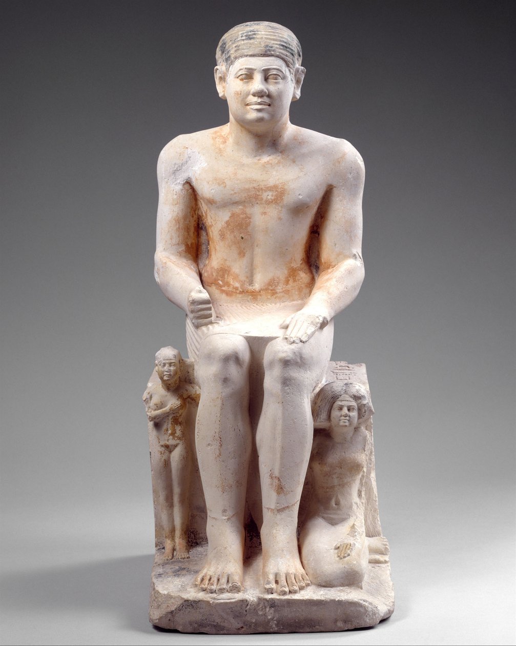 Nikare con su esposa e hija, c.2420-2389 a.C. de Egyptian 5th Dynasty