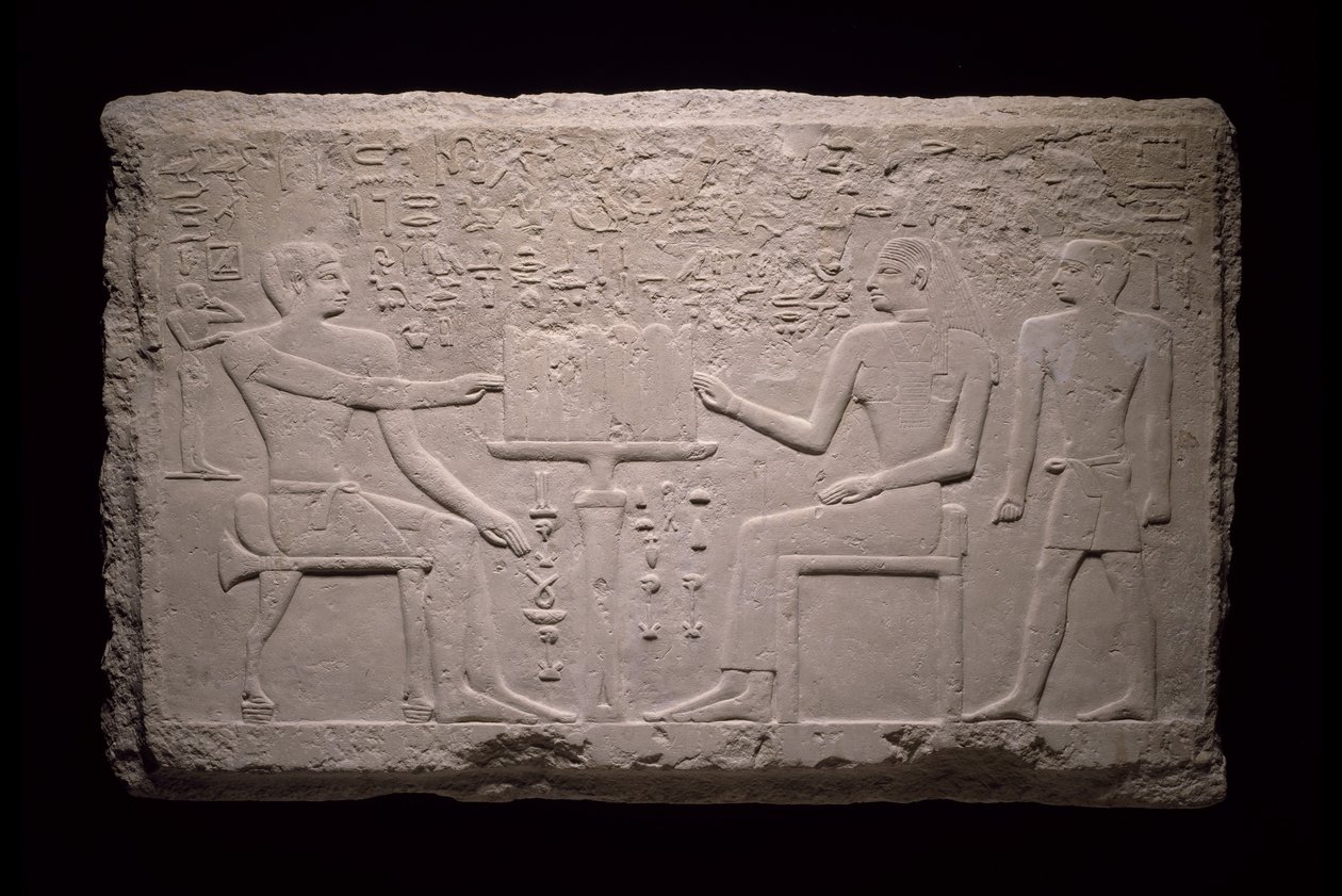 Fragmento de pared de la tumba de Thenti, 2524-2400 a.C. de Egyptian 5th Dynasty