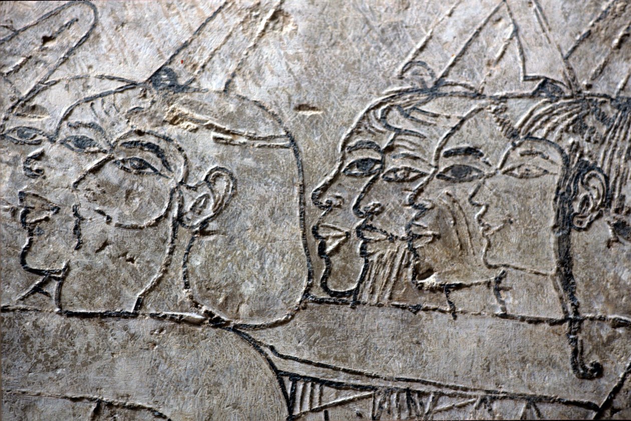 Antiguo Egipto, Pintura mural, Cautivos asiáticos, Estilo Amarna, Tumba de Ramose, Valle de los Nobles, Tebas de Egyptian Egyptian
