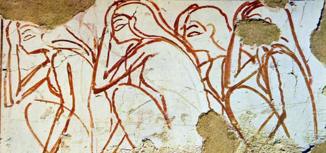 Pintura mural de una tumba egipcia de Egyptian Egyptian