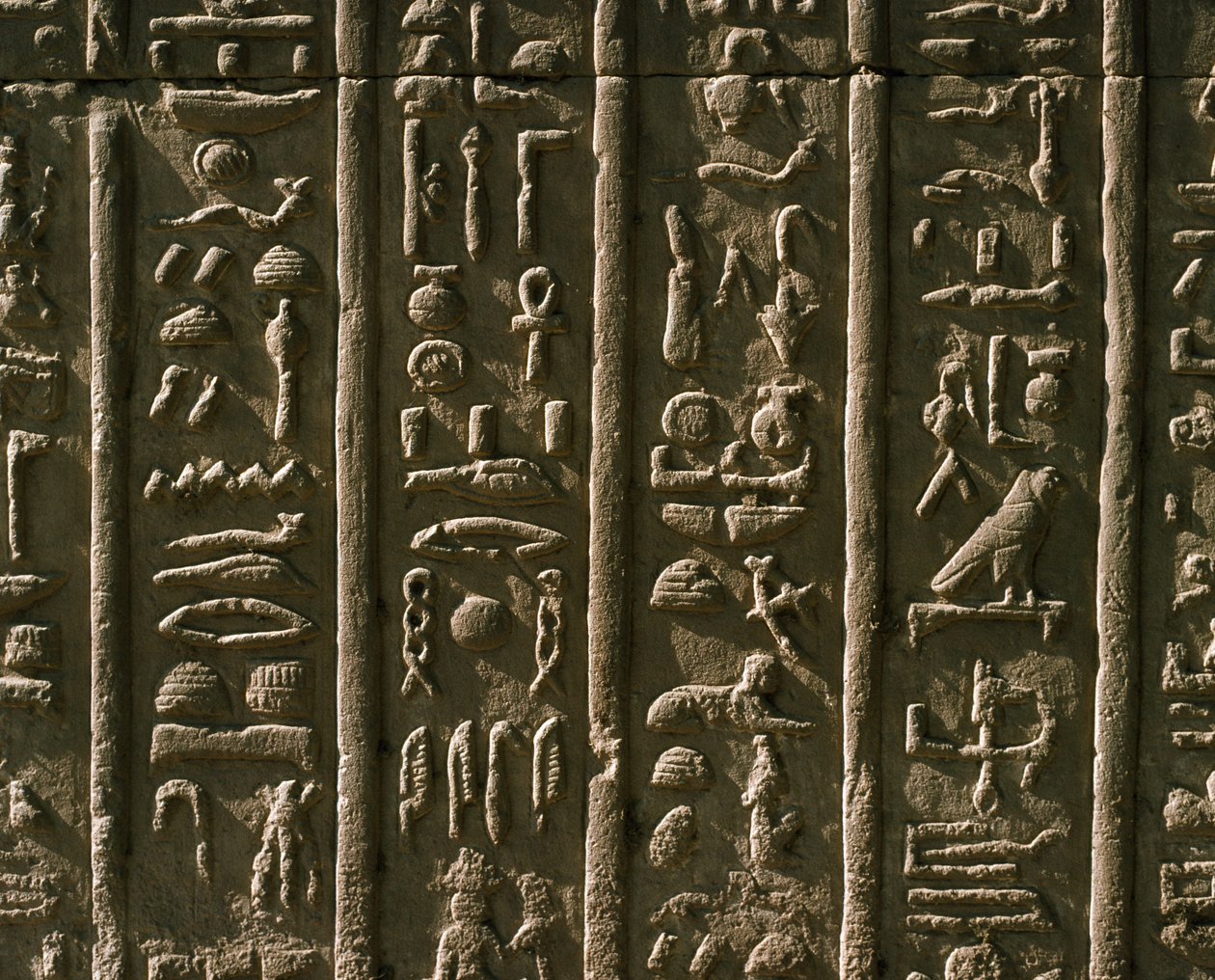 Bajo relieve con jeroglíficos, 51-30 a.C. de Egyptian Egyptian