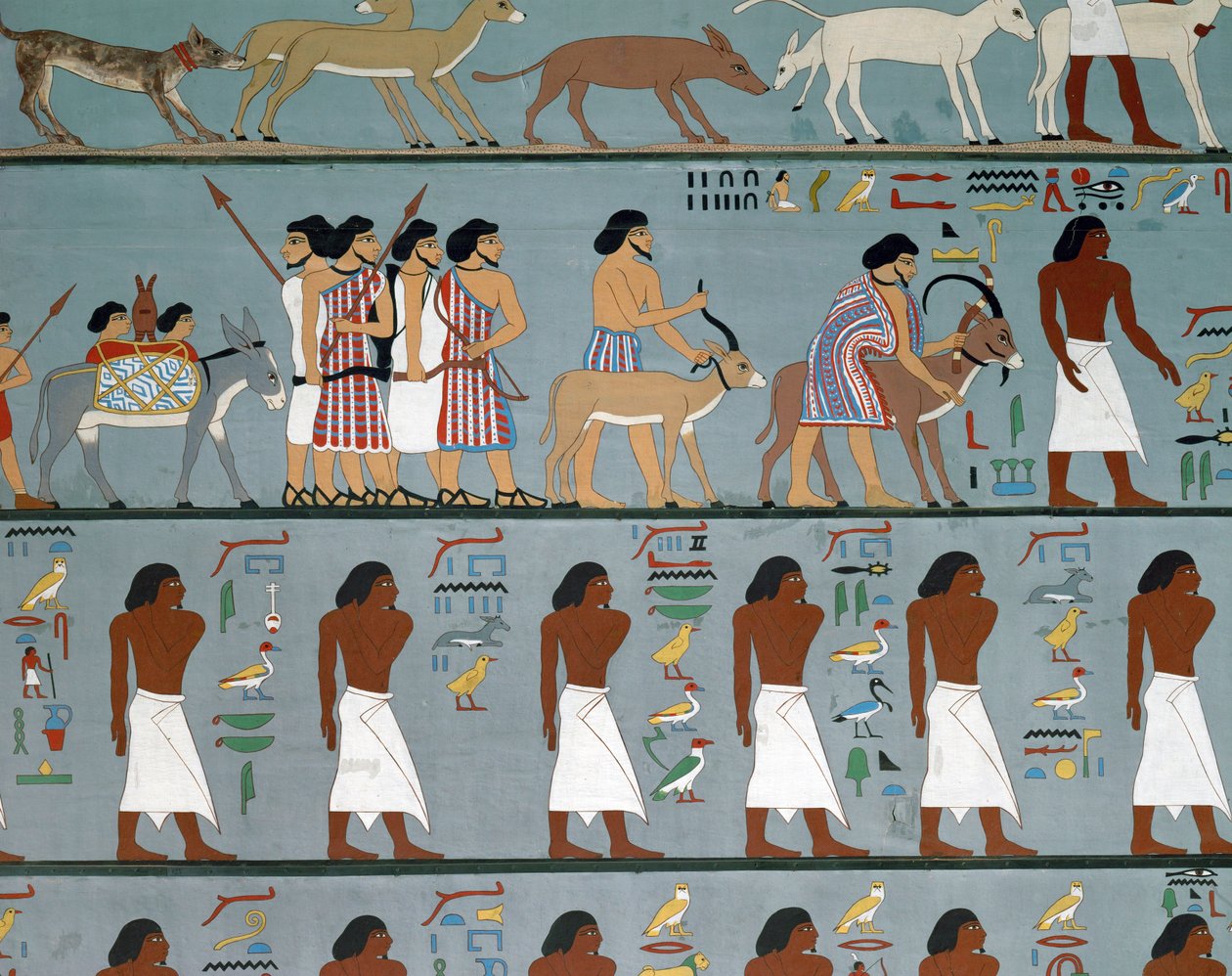 Tribu semita pide permiso para entrar en Egipto, copia (pintura) de Egyptian Egyptian