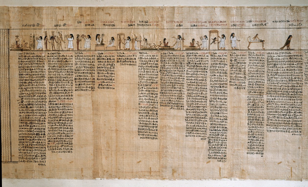 Antigüedad egipcia: Papiro de un Libro de los Muertos. Período ptolemaico. Museo Egipcio de Turín - Antiguo Egipto: papiro del Libro de los Muertos. Período ptolemaico. Museo Egipcio, Turín, Italia de Egyptian Ptolemaic Period