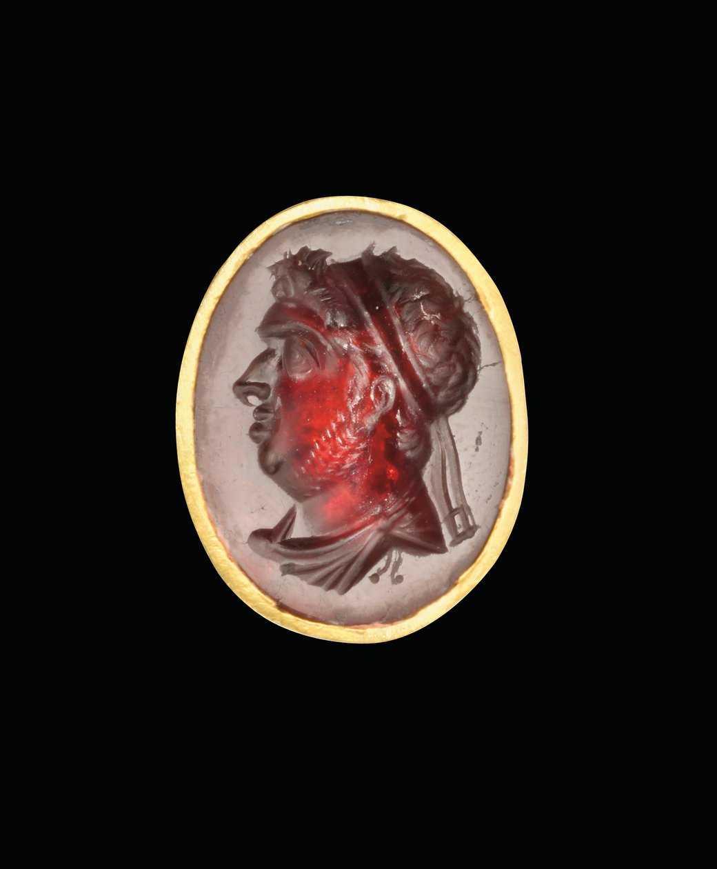Anillo de intaglio helenístico con retrato real de un gobernante ptolemaico, probablemente Ptolomeo IX, Sóter II, finales del siglo II - principios del siglo I a.C. de Egyptian Ptolemaic Period