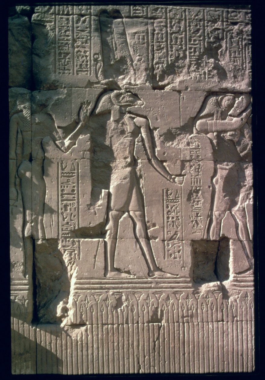 Relieve que representa a Khnum, del muro de pantalla del Templo de Khnum de Egyptian Ptolemaic Period