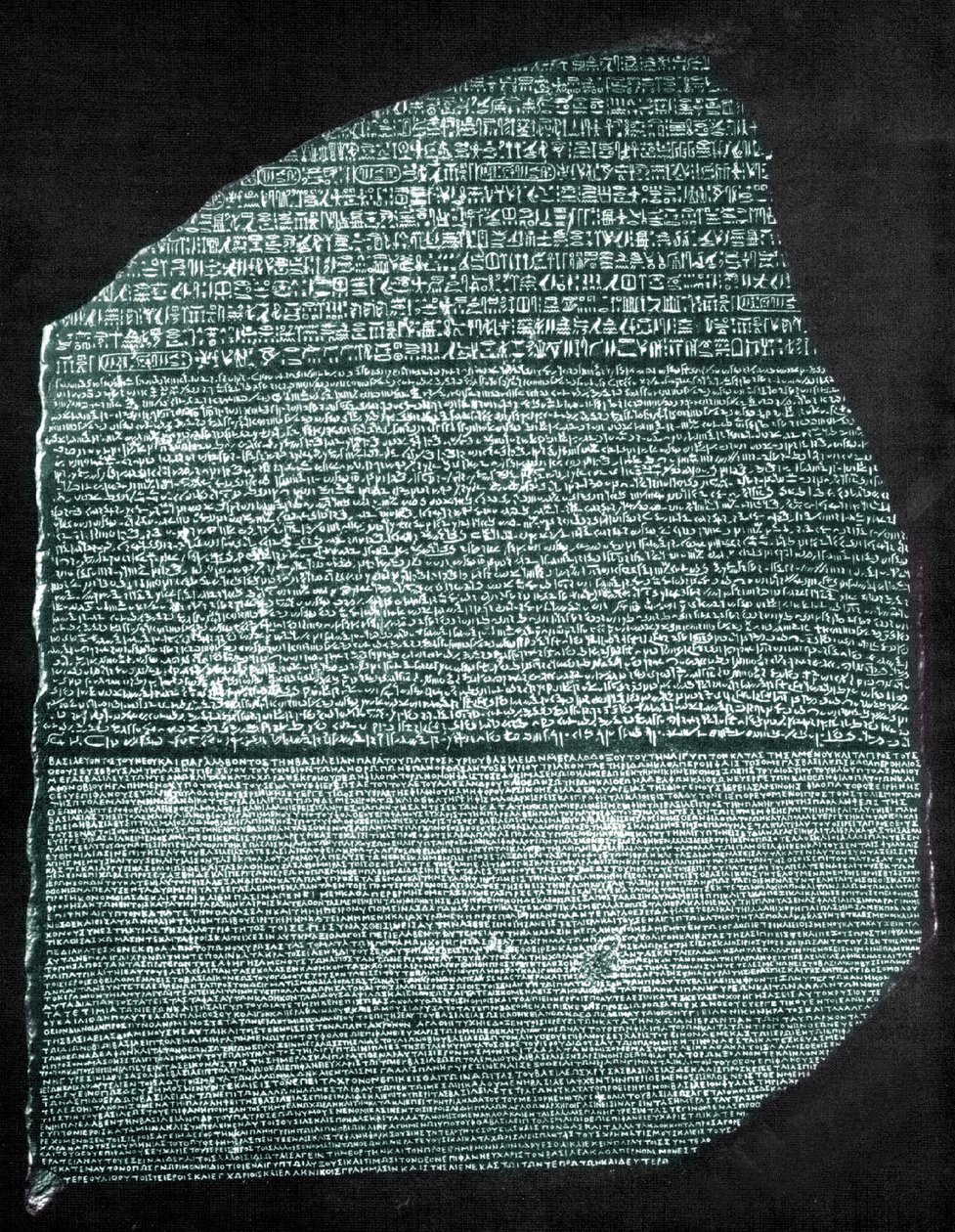 La piedra Rosetta (granodiorita) de Egyptian Ptolemaic Period
