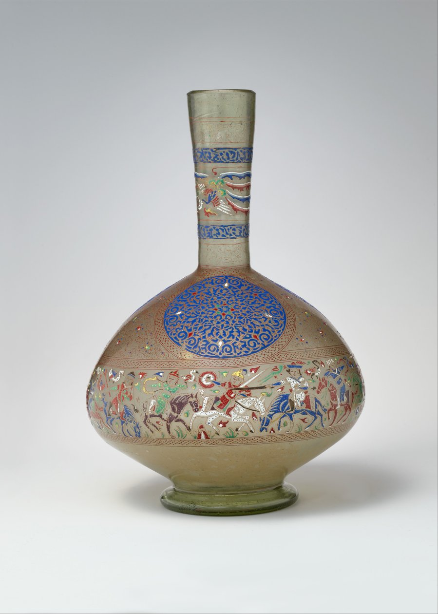 Botella esmaltada y dorada, c.1270-99 de Egyptian School