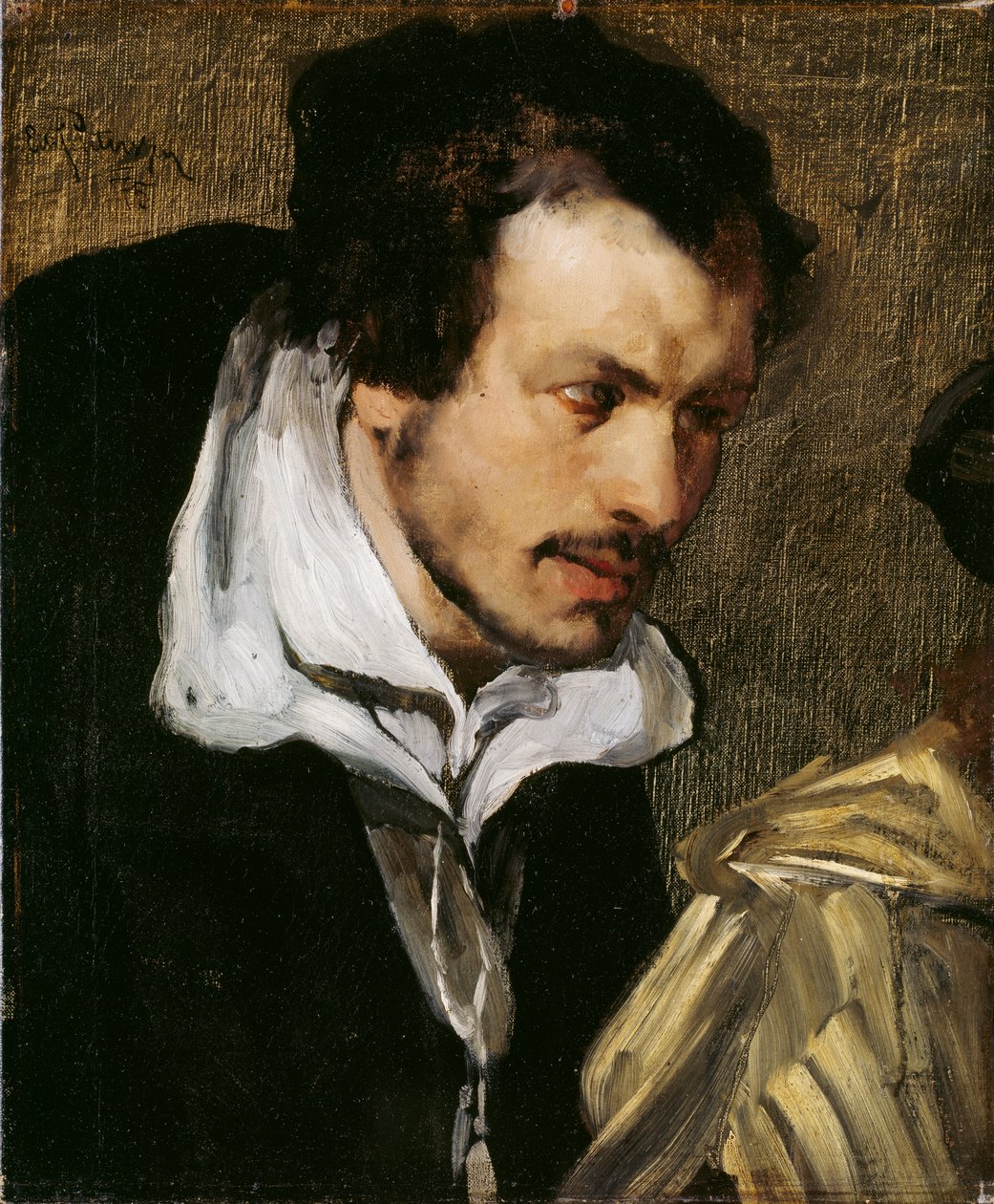 Didrik Slagheck. (Estudio de retrato para Cristián II firmando la sentencia de muerte de Torben Oxe) de Hjalmer Eilif Emanuel Peterssen