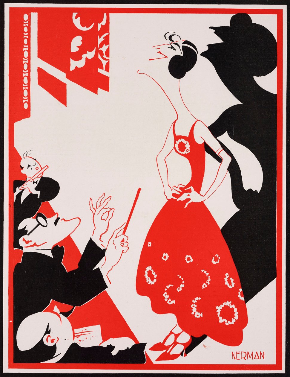 Caricatura de la actriz inglesa Gracie Fields, por Einar Nerman (1888-1983), de The Tatler, nº 1411, 11 de julio. de Einar Nerman