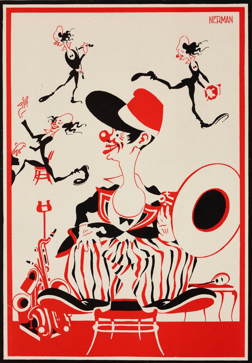 Noni el payaso, ilustración de Einar Nerman (1888-1983) de The Tatler, nº 1404, 23 de mayo. de Einar Nerman