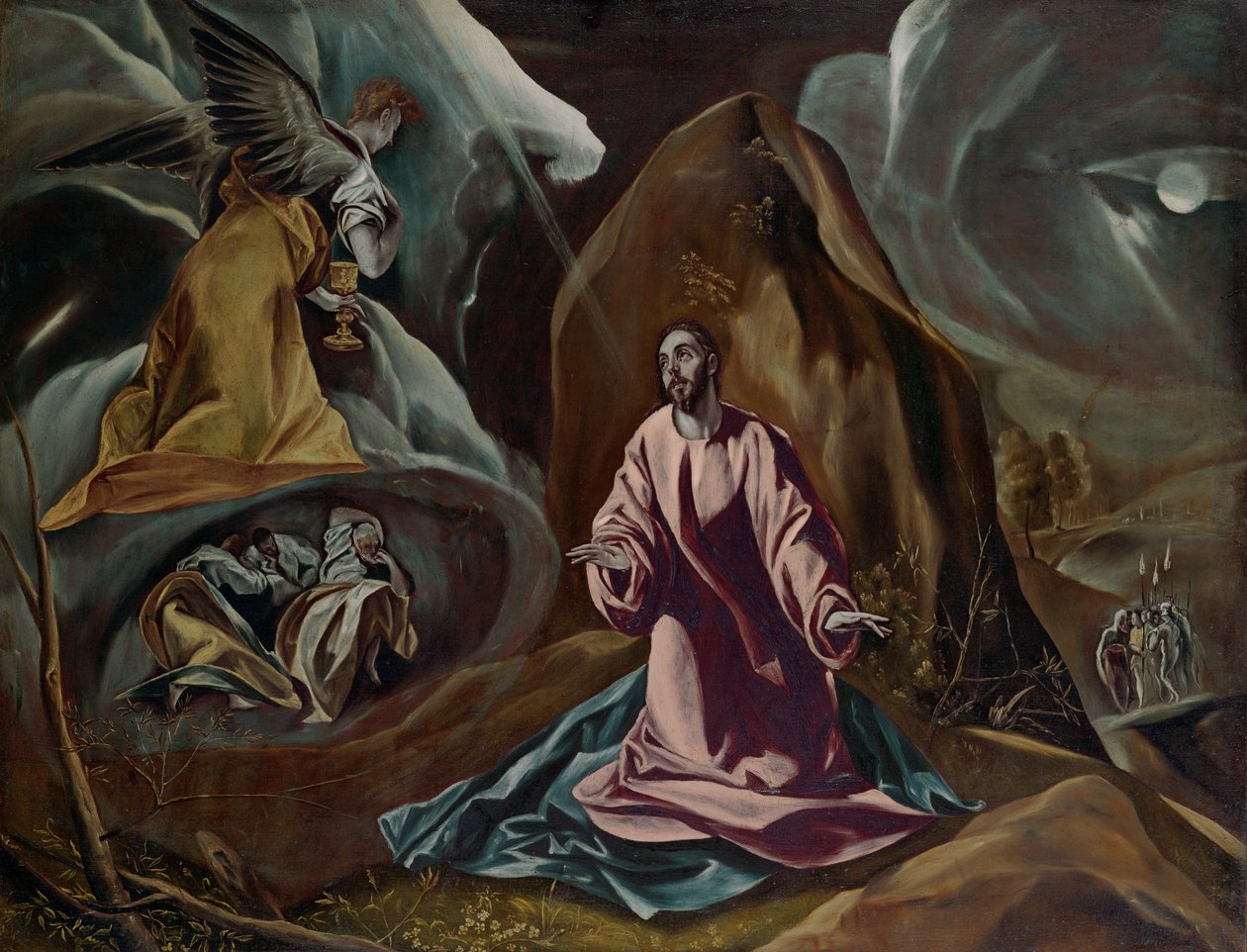 Agonía en el jardín de Getsemaní, c.1590 de El Greco