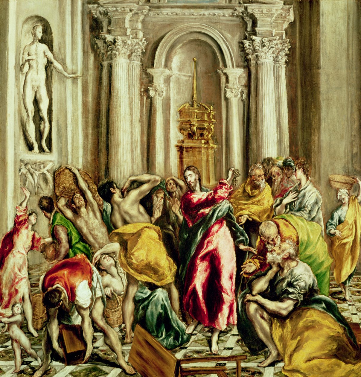 Jesús expulsando a los mercaderes del templo, 1610-14 de El Greco