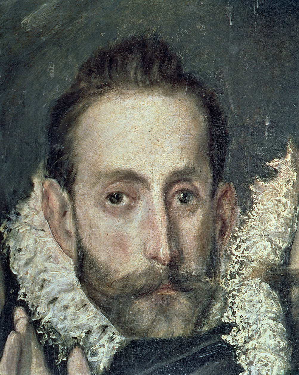 Autorretrato, (detalle) del Entierro del Conde de Orgaz, 1586-88 de El Greco