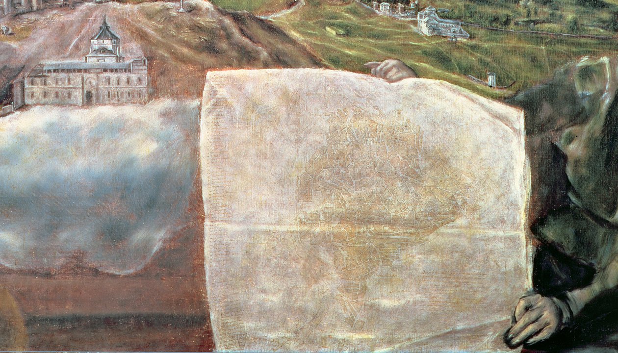 Vista y Mapa de la Ciudad de Toledo (detalle) de El Greco