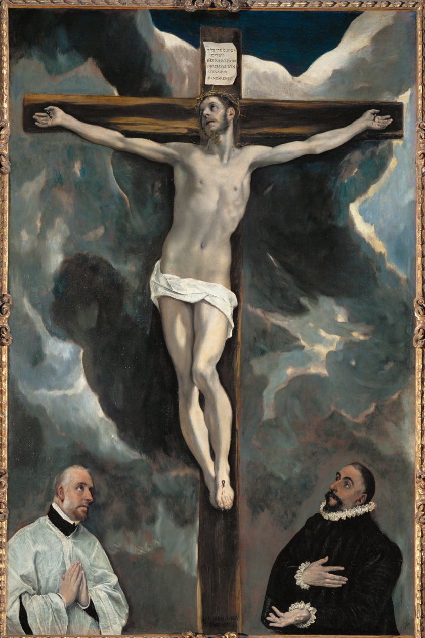 Cristo en la cruz y dos donantes - ... de El (1541 1614) Greco