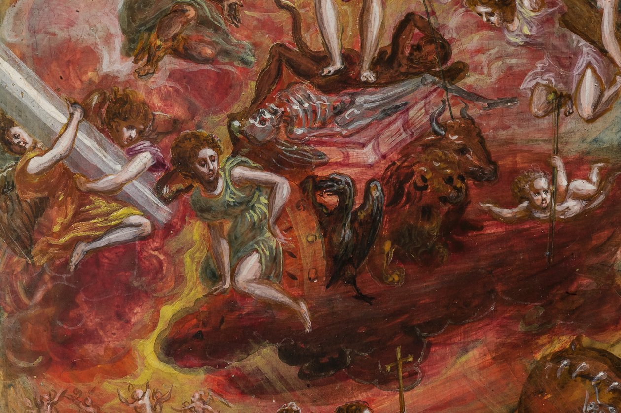 Altar portátil: panel central que representa una alegoría del Caballero Cristiano, detalle de 2384586 (temple grassa sobre tabla) de El Greco