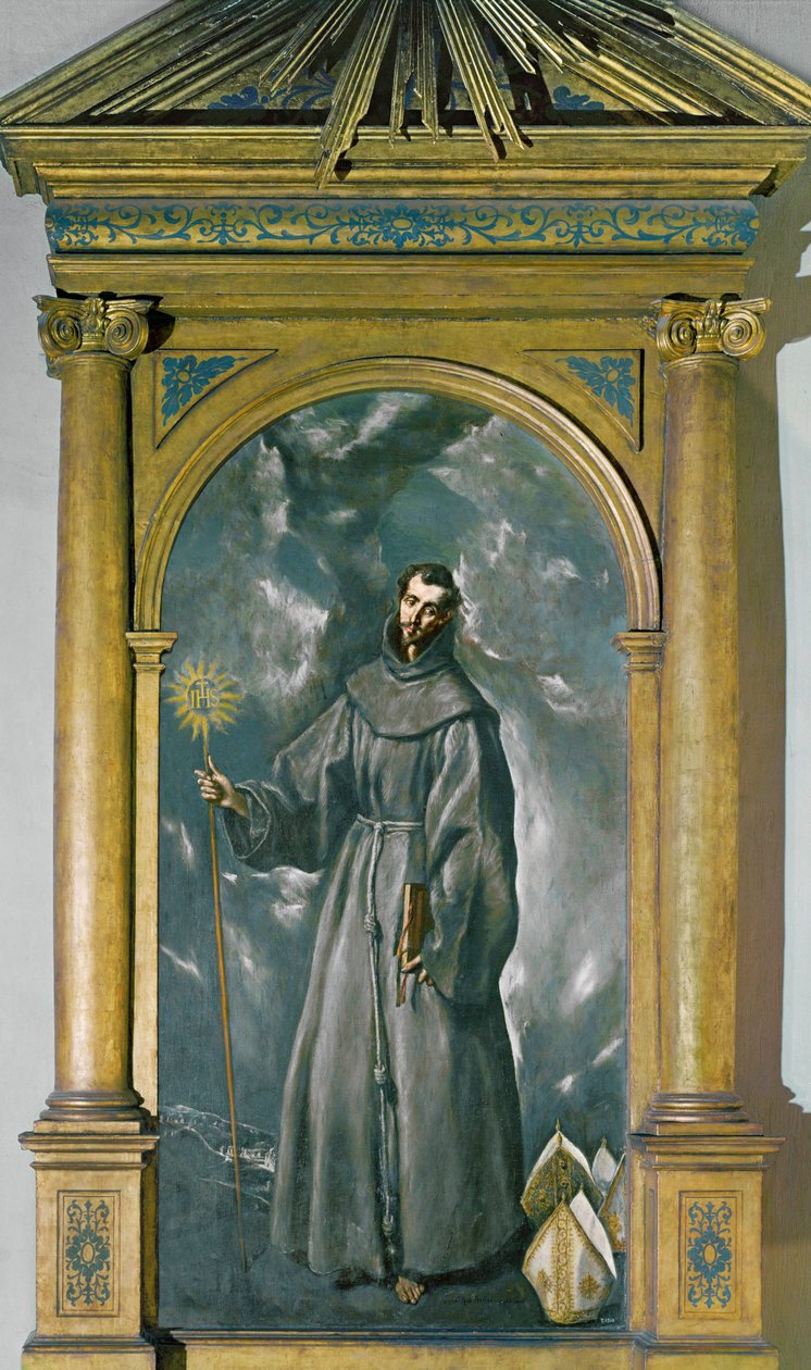 San Bernardo de Siena (pintura sobre lienzo) de El (1541-1614) Greco