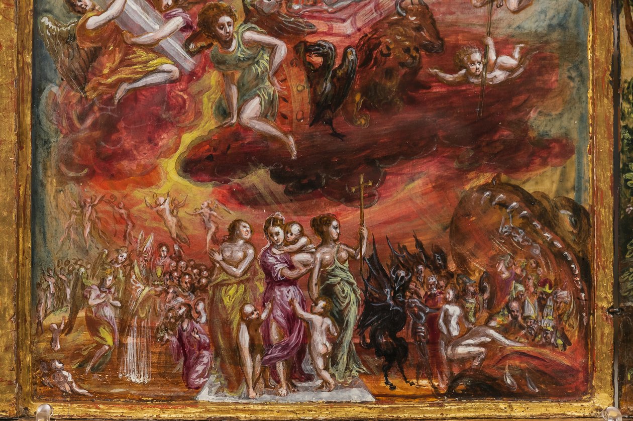 Altar portátil: panel central que representa una alegoría del Caballero Cristiano, detalle de 2384586 (temple grassa sobre tabla) de El Greco