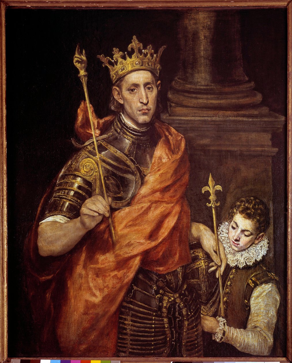 Retrato de San Luis (Luis IX) con un paje (1214-1270) de El Greco