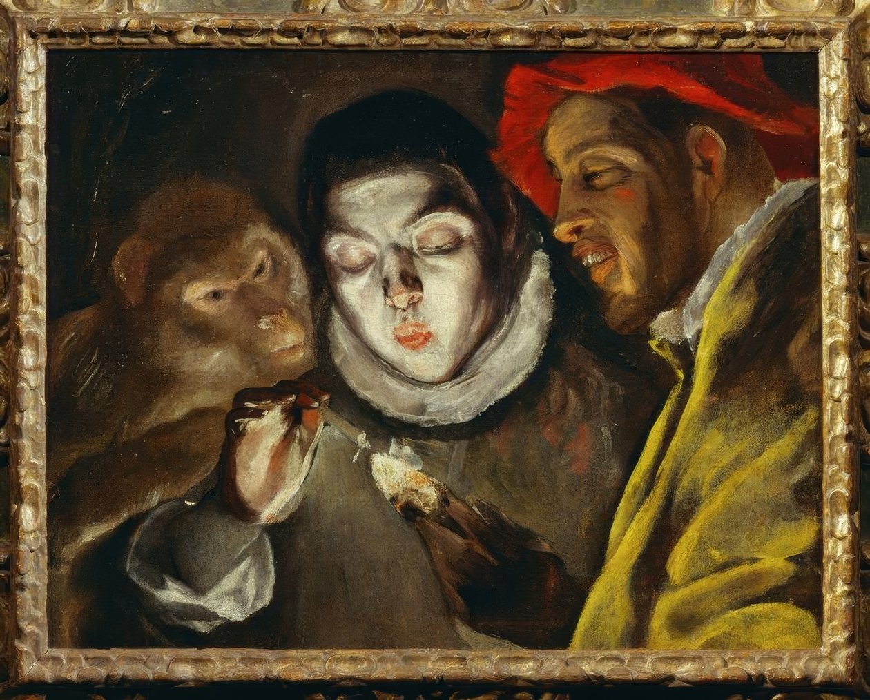 Mono, Niño Encendiendo una Vela y Hombre de El Greco