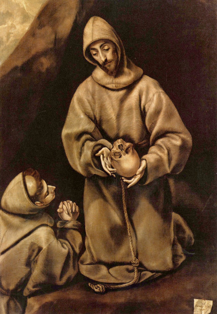 Alemán: San Francisco y el Hermano León, meditando sobre la muerte San Francisco y el Hermano León, meditando sobre la muerte de El Greco