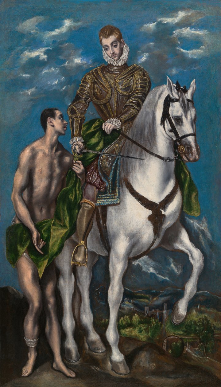 San Martín y el mendigo, 1597-1600 de El Greco