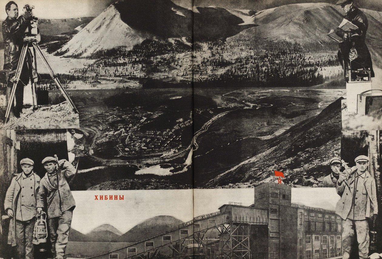 Khibiny. Ilustración de La URSS construye el socialismo de Eliezer Markowich Lissitzky