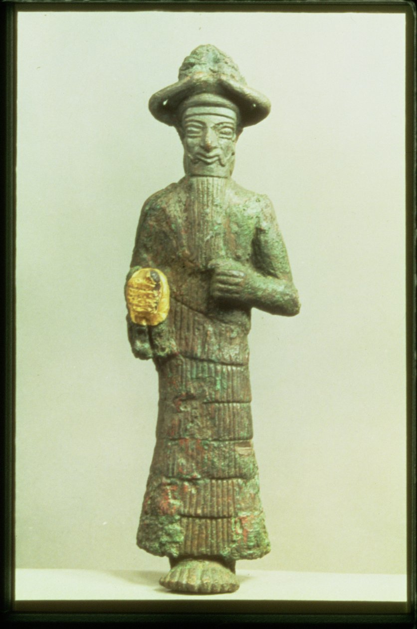 Dios elamita con mano dorada de Susa, suroeste de Irán, c.1800-1700 a.C. (bronce y oro) de Elamite