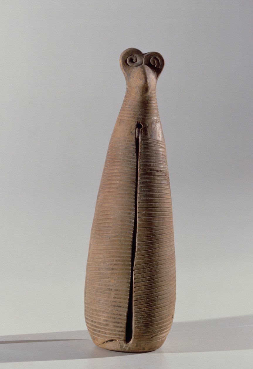 Instrumento de viento en forma de mujer con túnica, de Lorestán, Irán, principios del primer milenio a.C. (cerámica) de Elamite