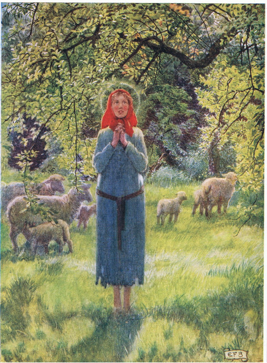 Juana de Arco: He oído voces extrañas en el viento. (litografía) de Eleanor Fortescue Brickdale
