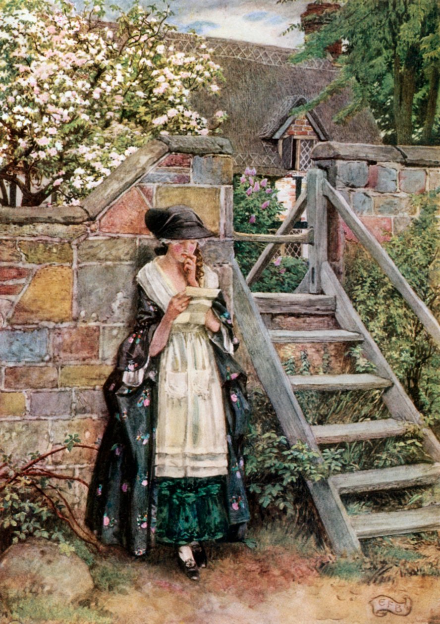 Olivia. Goldsmith. El vicario de Wakefield (litografía en color) de Eleanor Fortescue-Brickdale
