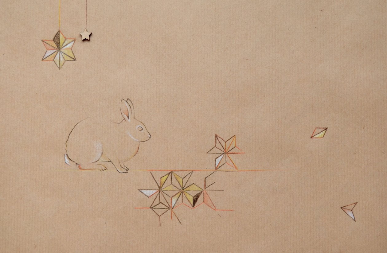Scatter, 2014 (lápiz y técnica mixta sobre papel) de Eleanor Grafton