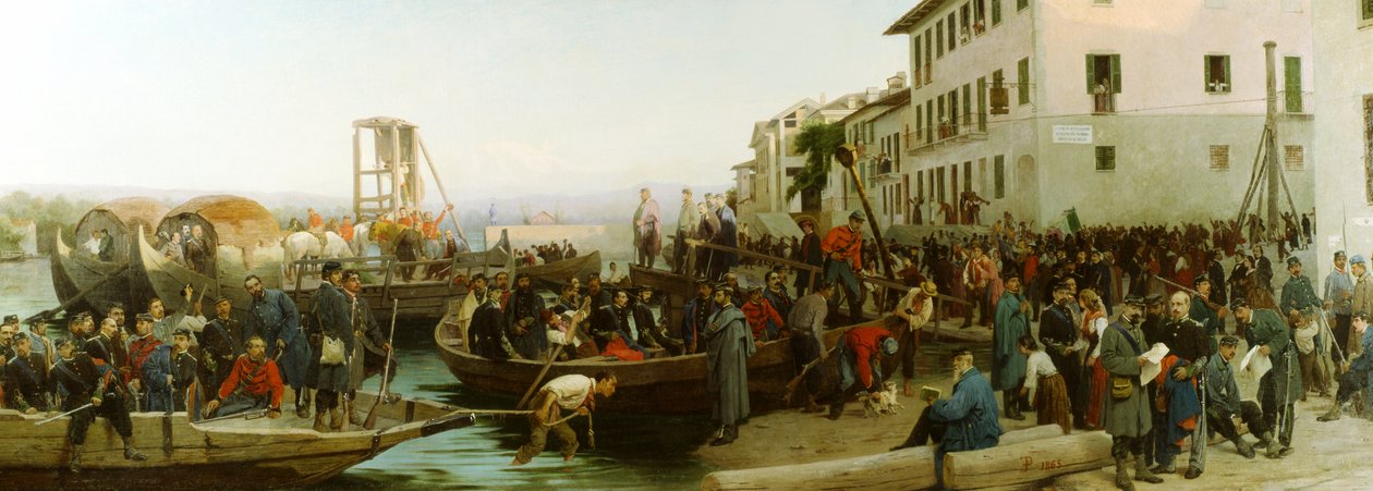 El desembarco en Sesto Calende el 26 de abril de 1859, 1865 de Eleuterio Pagliano