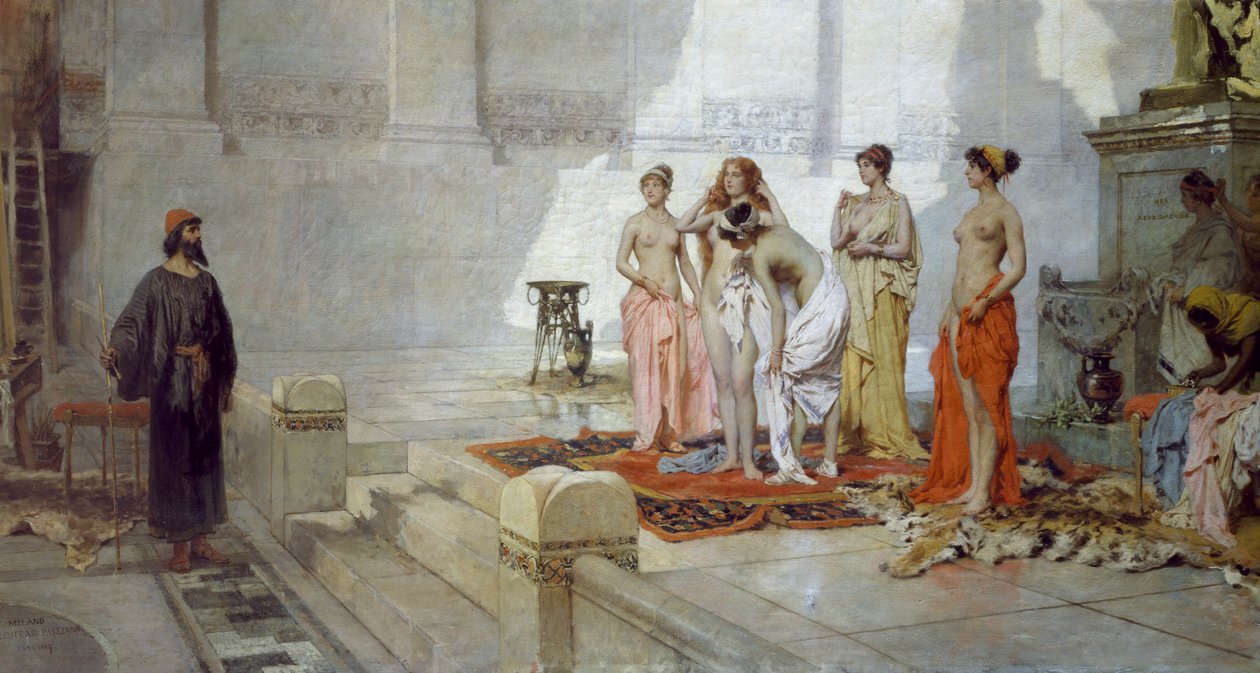 Zeuxis y las doncellas de Croton, por Eleuterio Pagliano (1826-1903) de Eleuterio Pagliano