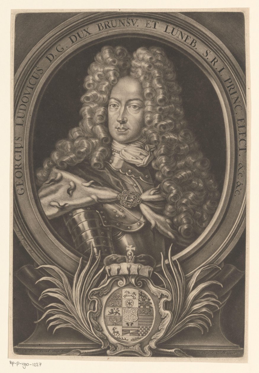 Retrato de Georg Ludwig, rey de Gran Bretaña e Irlanda de Elias Christopf Heiss