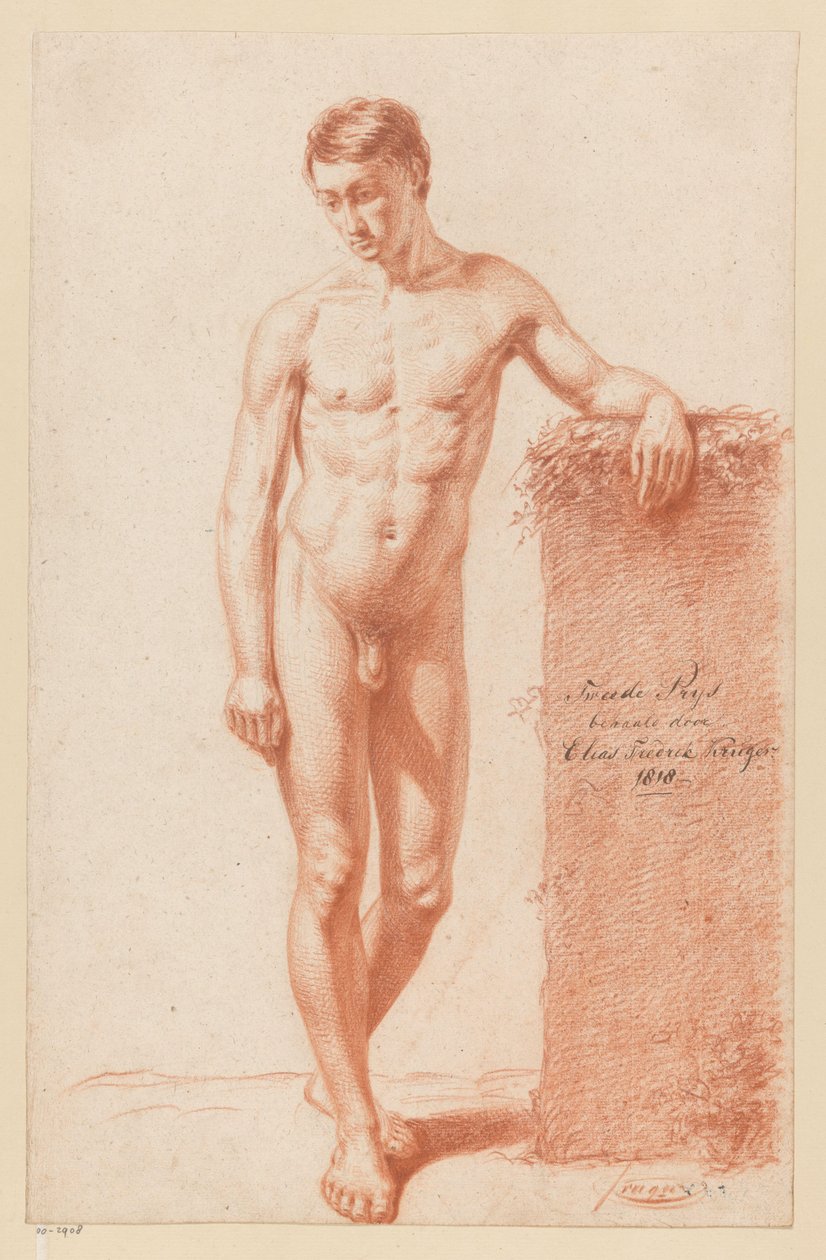 Desnudo masculino de pie, visto de frente (2º premio 1818) de Elias Friedrich Kruger