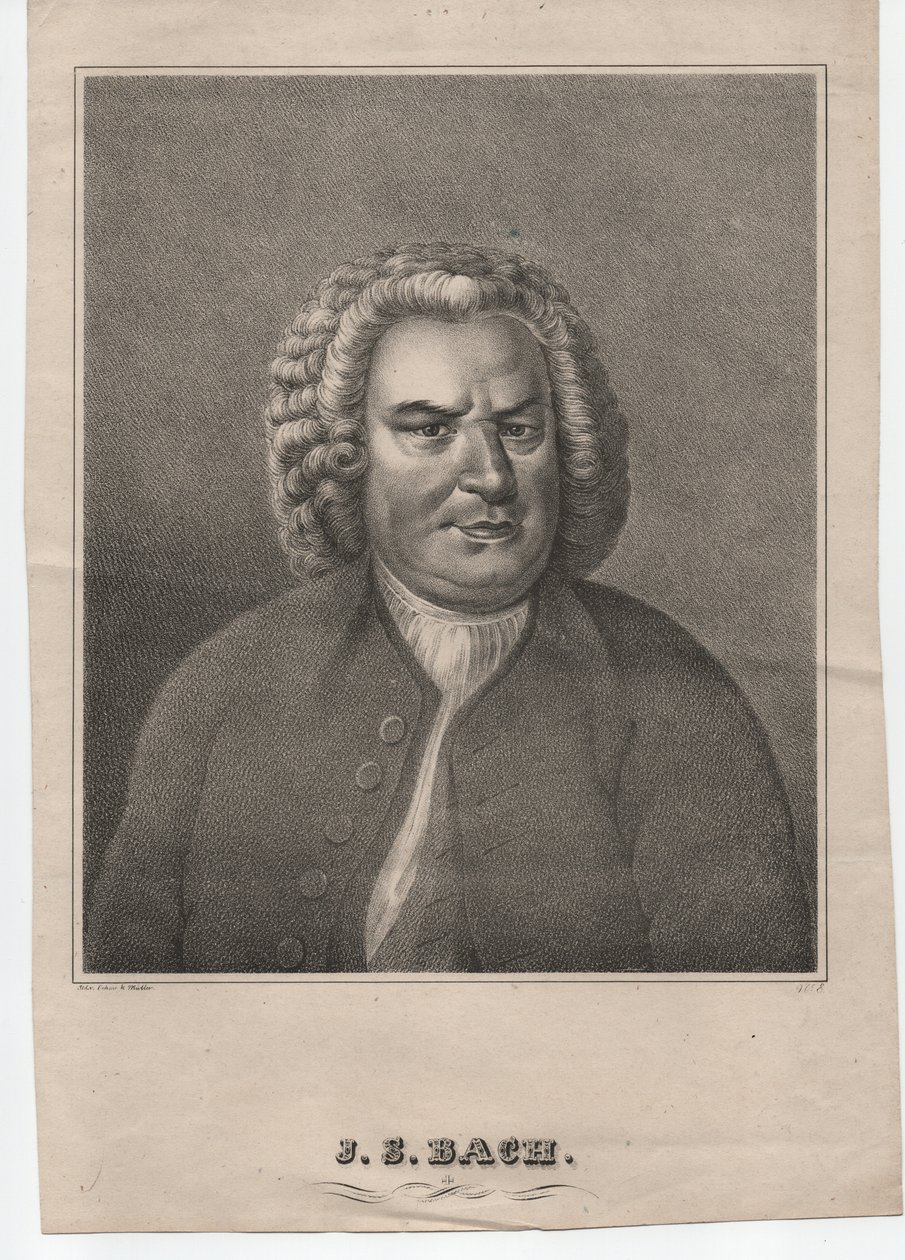 Johann Sebastian Bach (1685-1750) (c. 1850, grabado) de Elias Gottleib (after) Haussmann